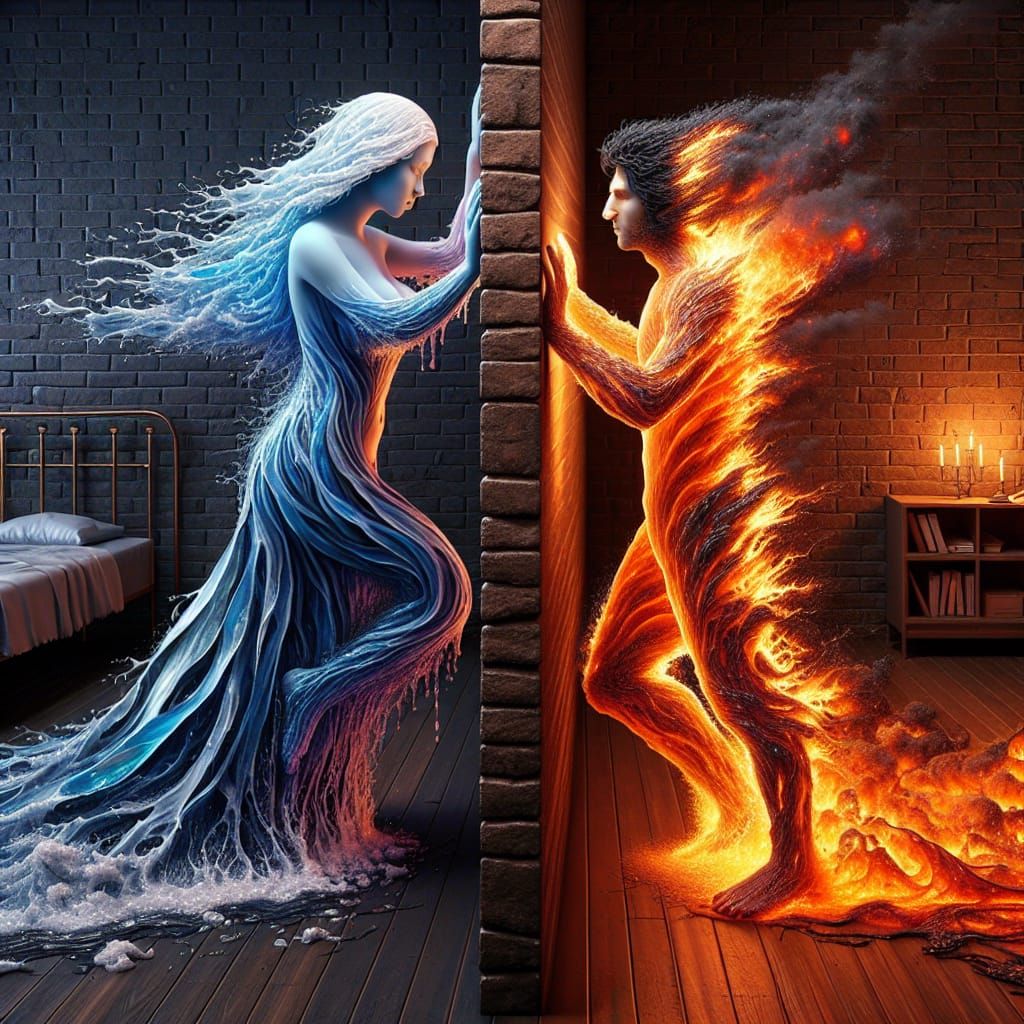female made of water and a male made of fire