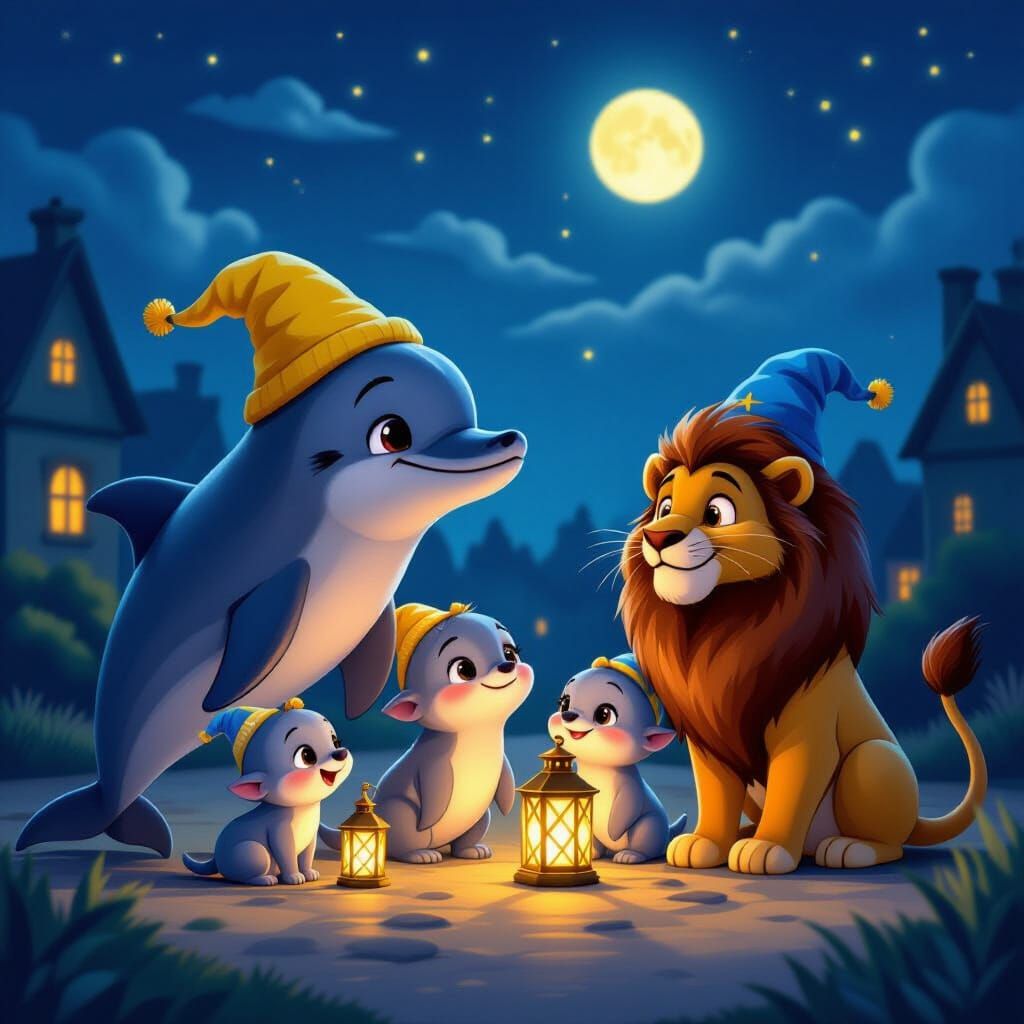 Dolphins and Lion at St. Martin's Parade