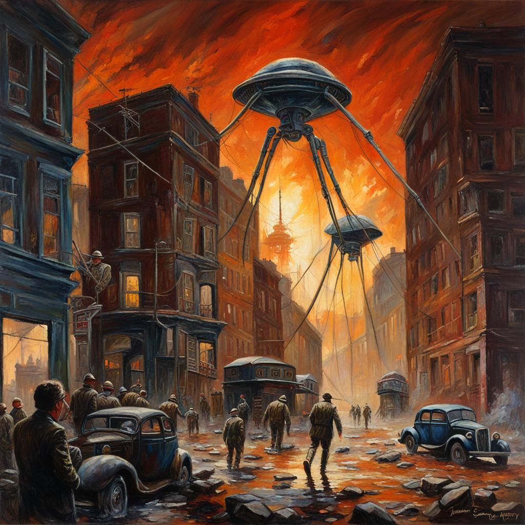 War of the Worlds as Oil Painting