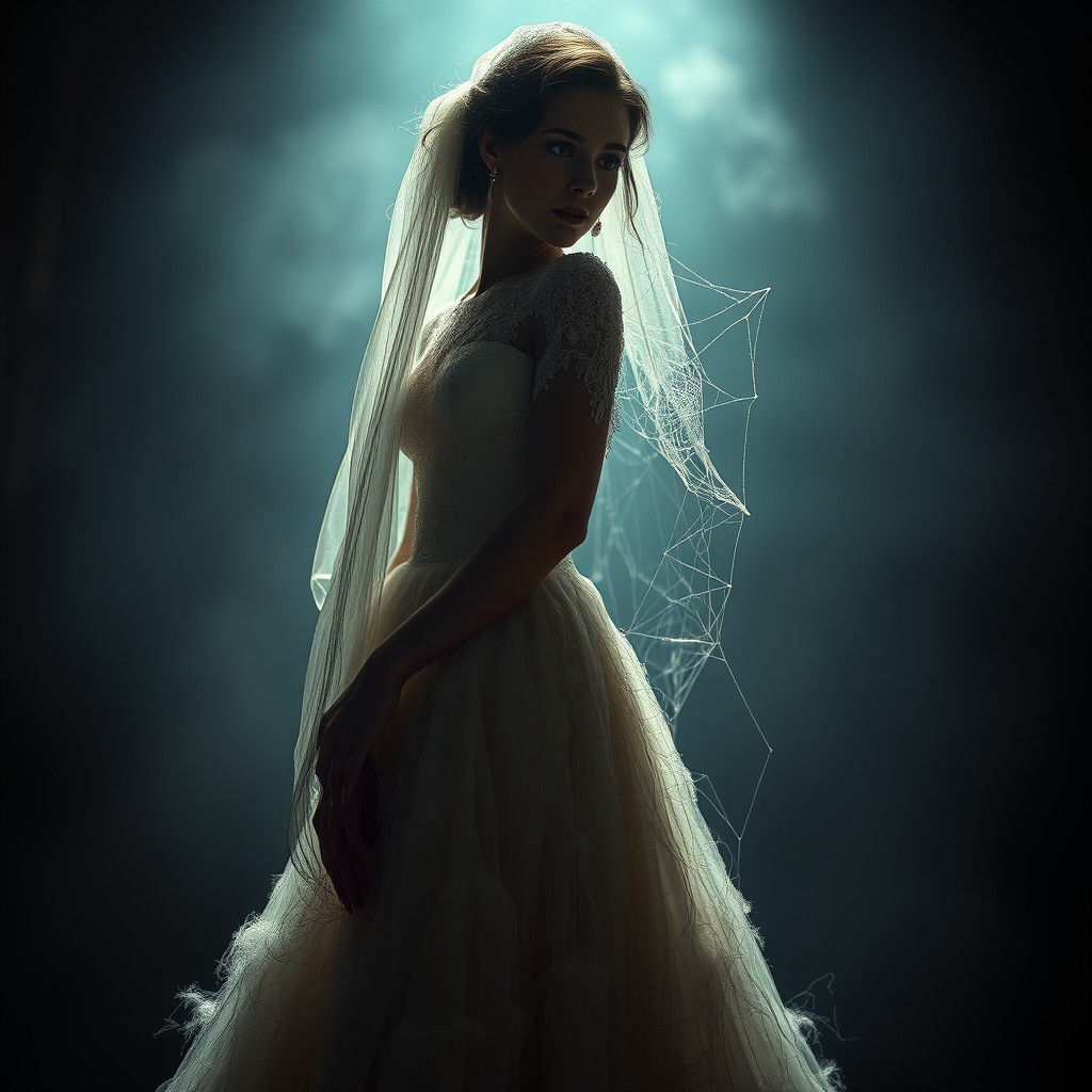 Cobweb Wedding Dress in Surreal Hyperrealism