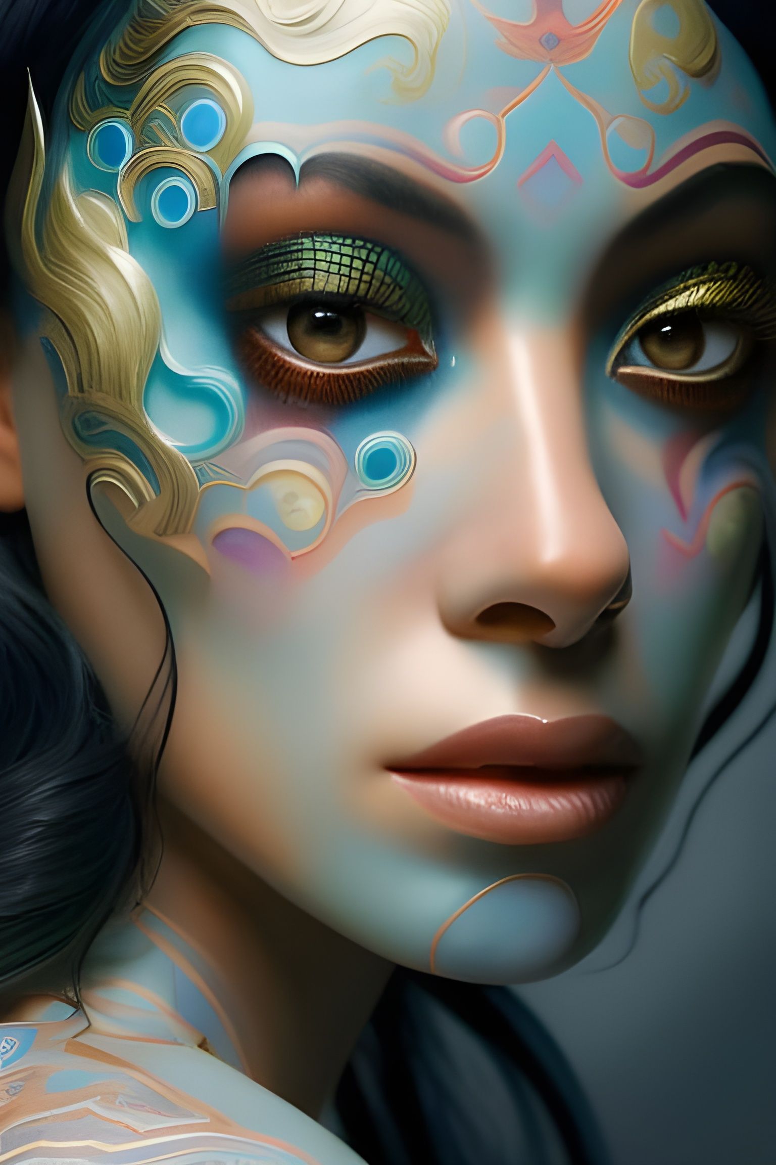 Gorgeous Goddess Portrait in Hyperrealistic Style