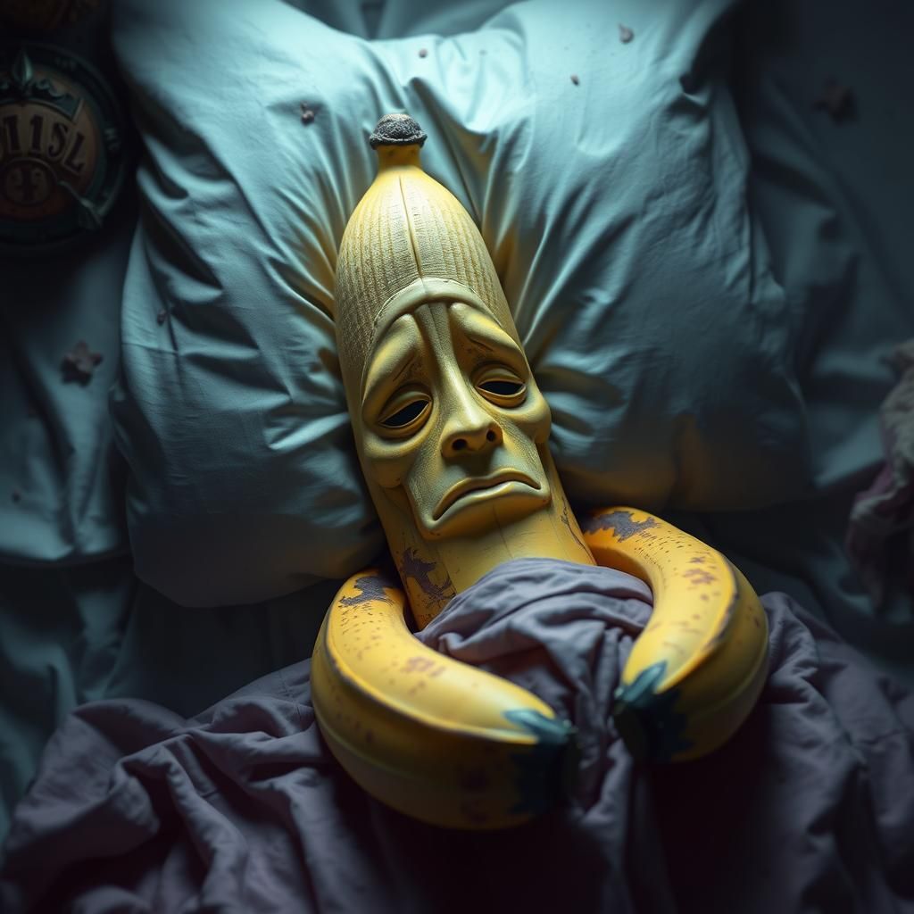 Sick Banana in Bed: Detailed Matte Painting
