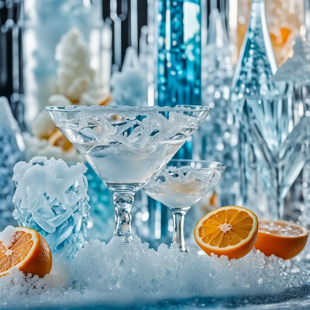 Surreal Winter Cocktails in Ice Palace