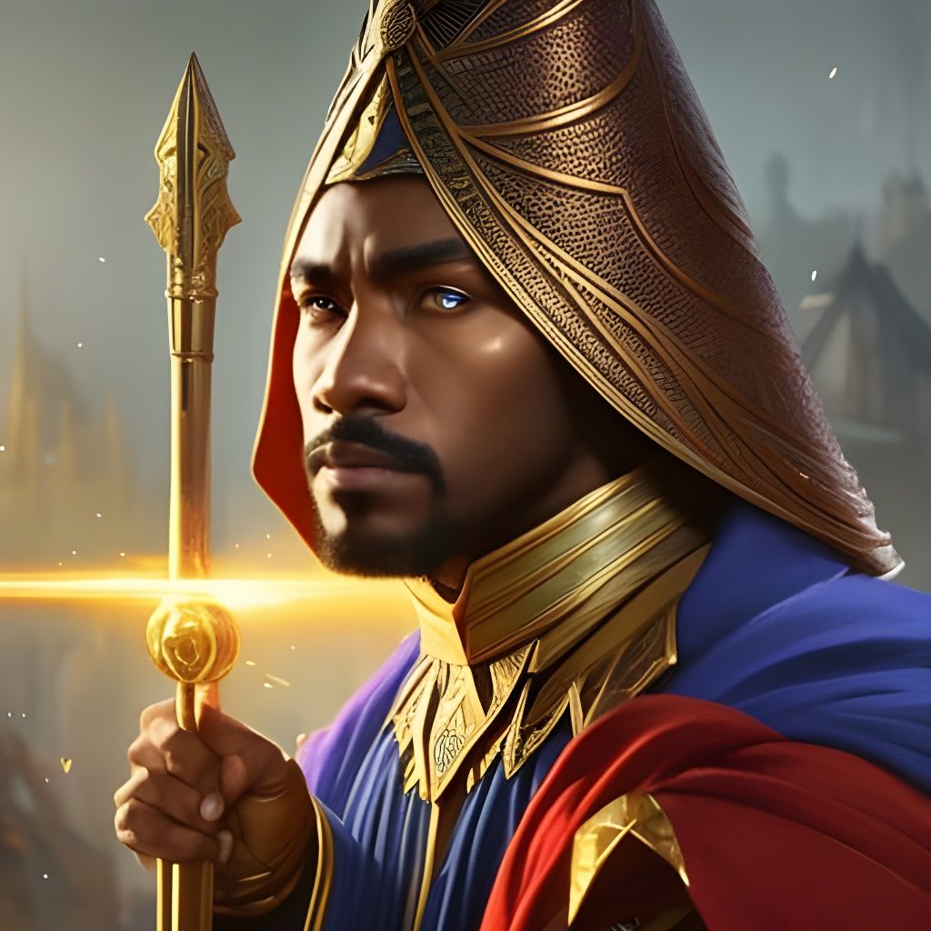 Young Wizard Portrait in Hyperdetailed Art Nouveau Style