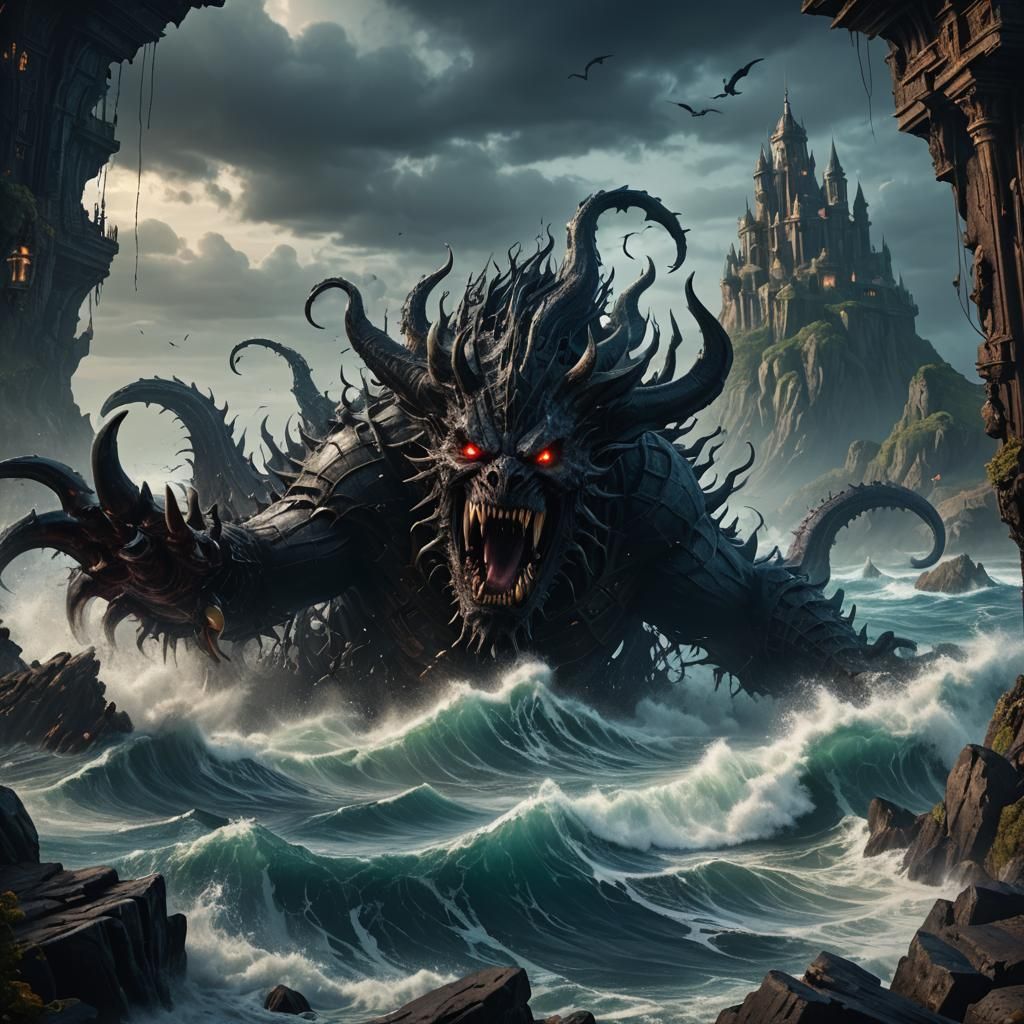 Fantastical Sea Monster in Deep Color