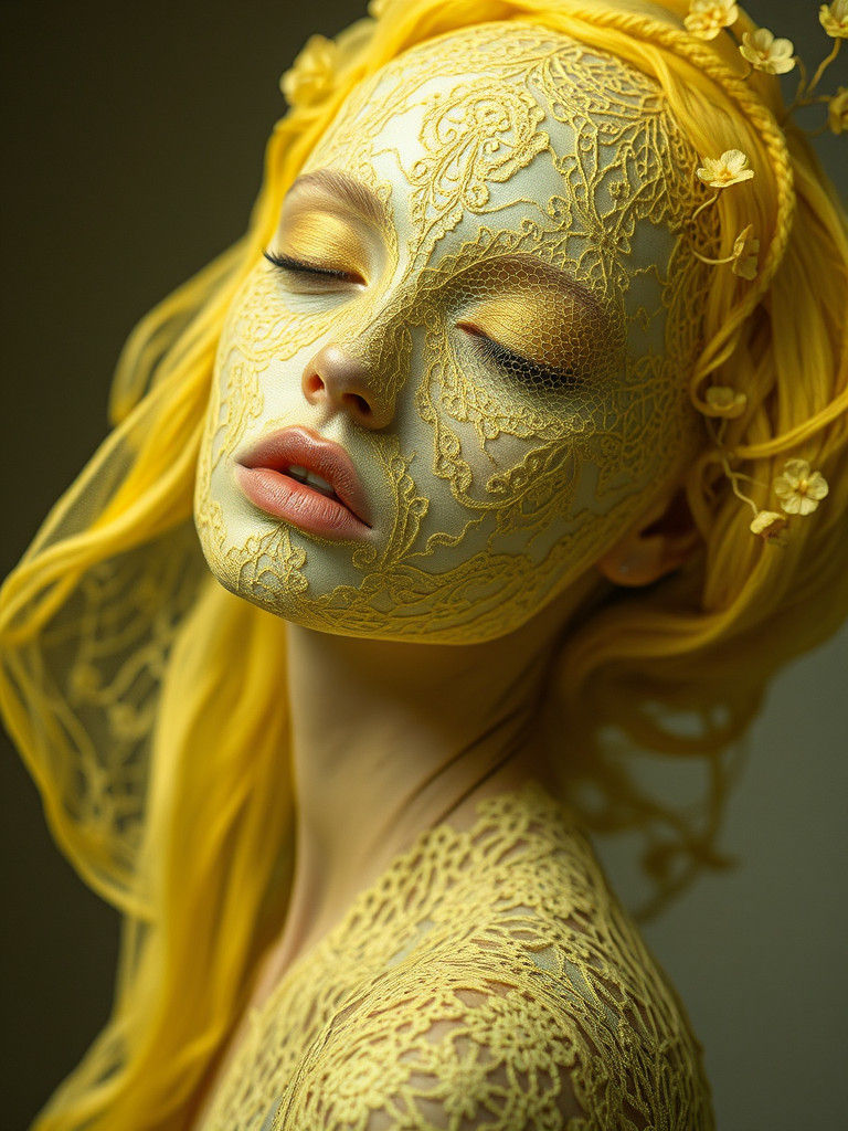 Ethereal Lace Figures in Dreamlike State