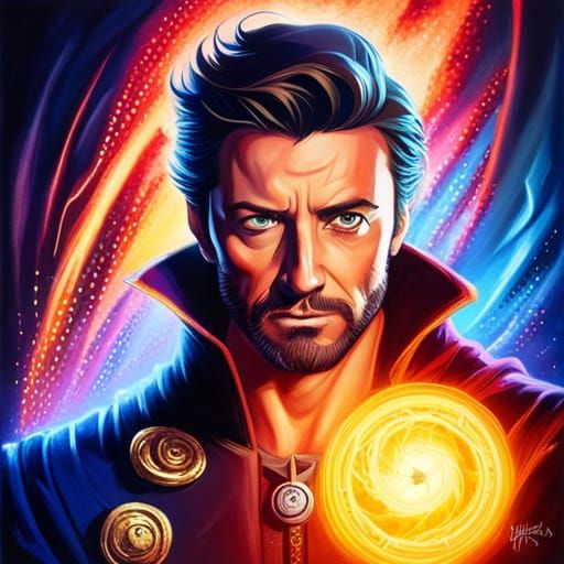 Hugh Jackman as Doctor Strange, Oil Painting