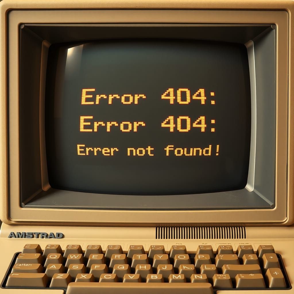 Retro 8-Bit Error Message on Amstrad Computer Screen