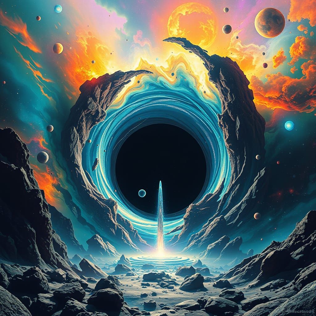 Cosmic Rift in a Vast, Vibrant Universe