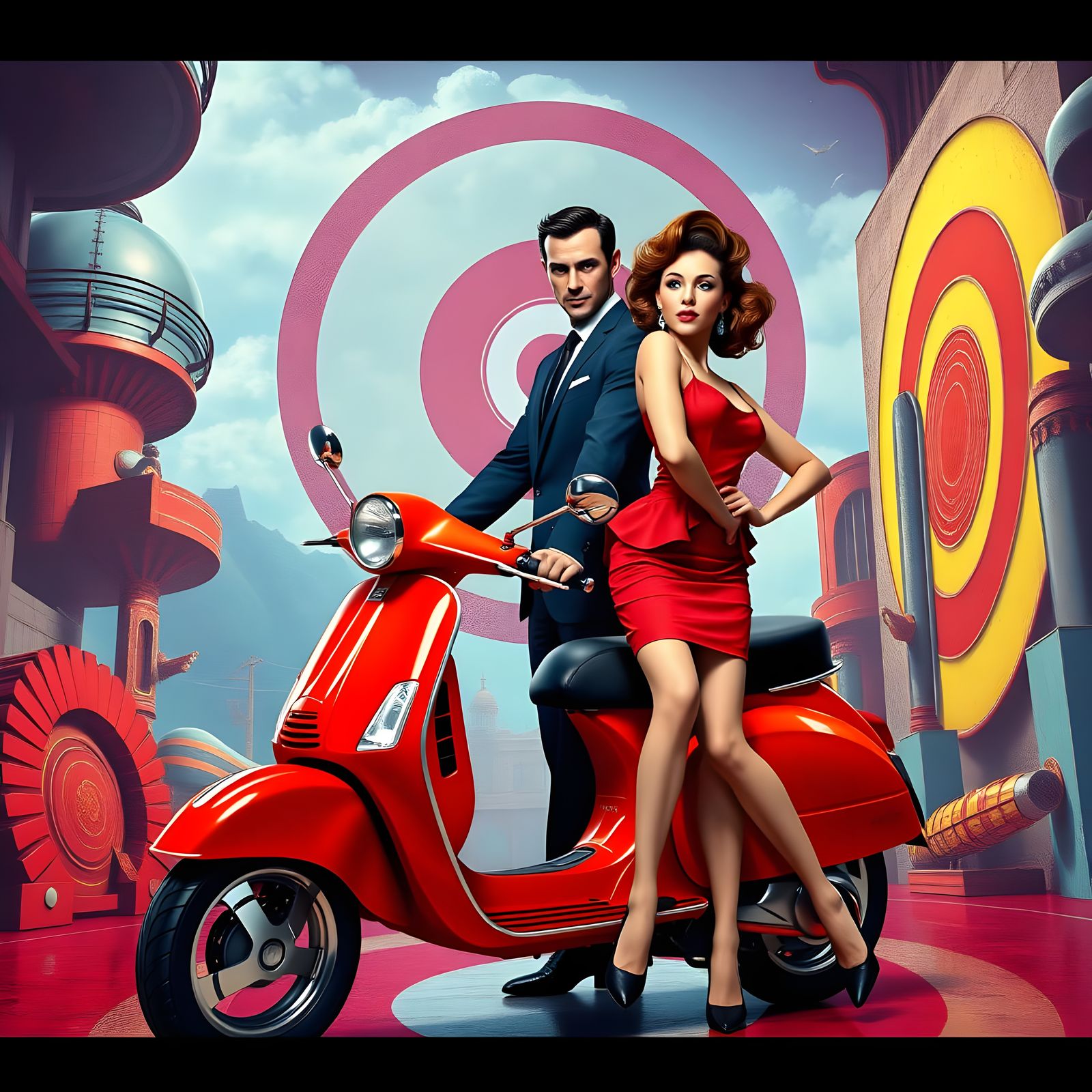 Mod Fashion Icons in Futuristic Dreamscapes