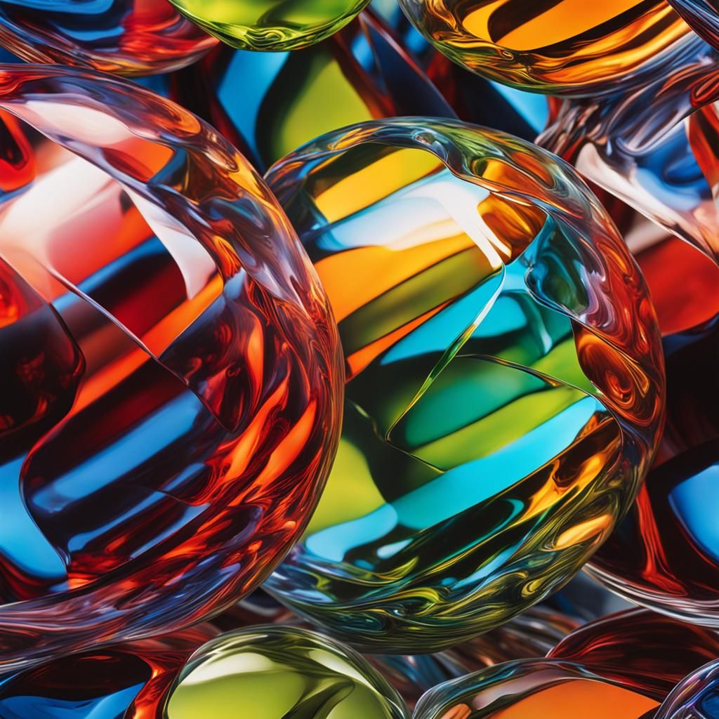 Hyperrealistic Colorful Glass Close-Up with Airbrush Art