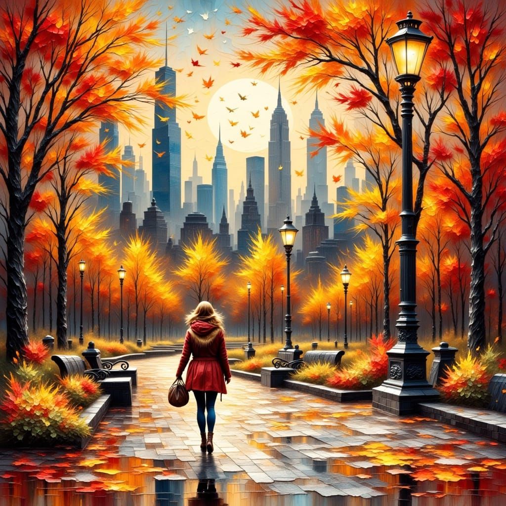 Autumn in New York City: A Cinematic Impressionist Masterpie...