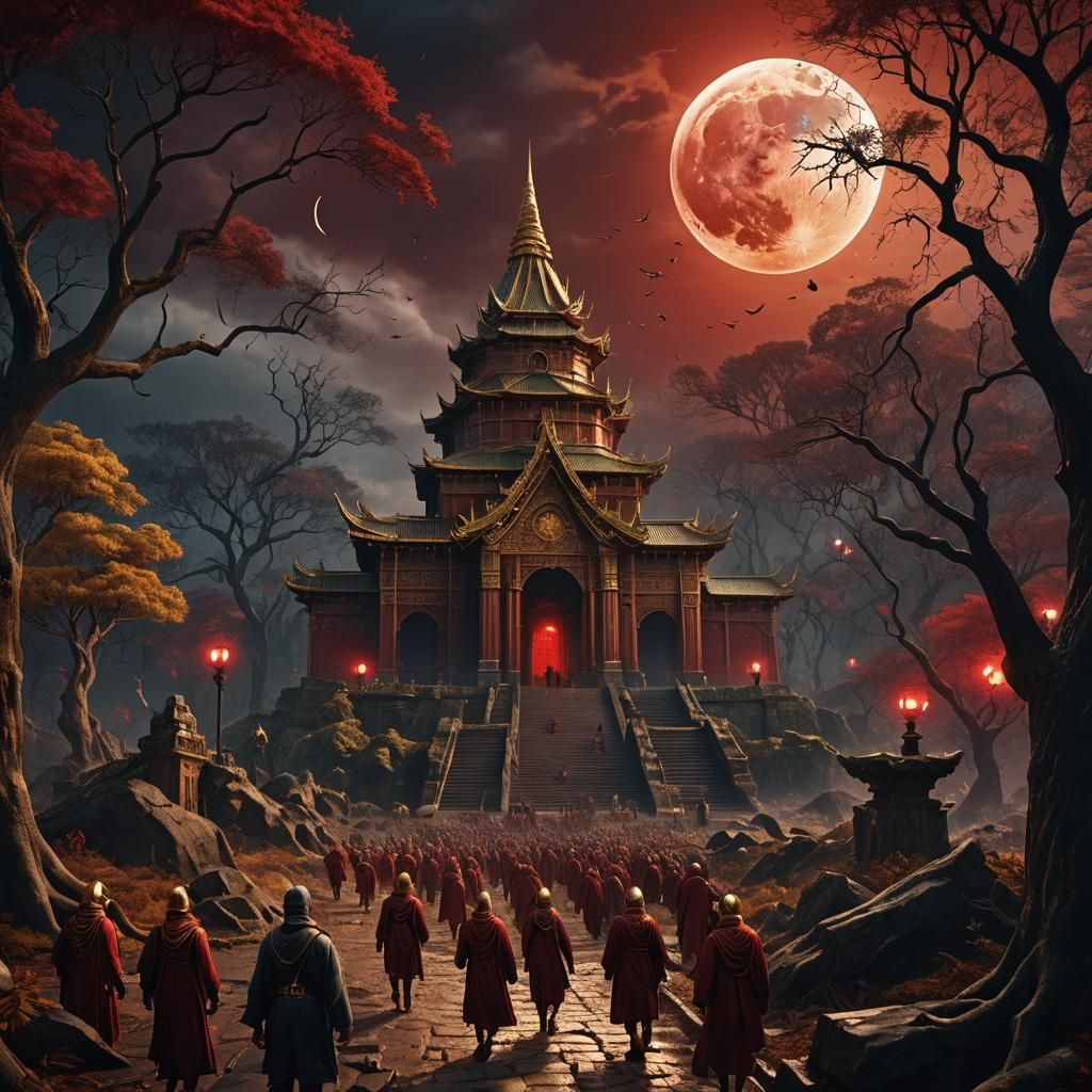 Prayer time.. people attend a temple to worship