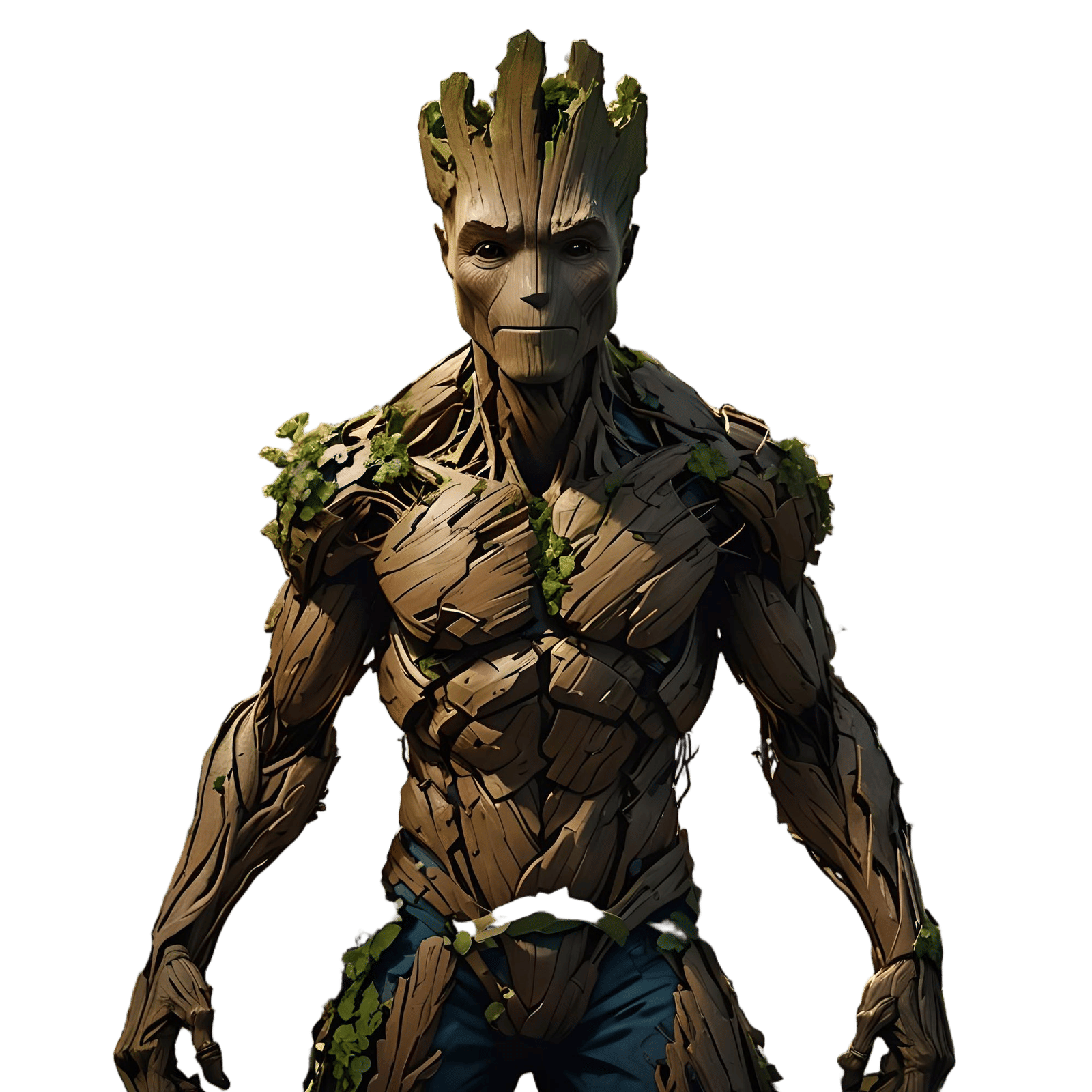 Detailed Portrait of Groot in Volumetric Lighting