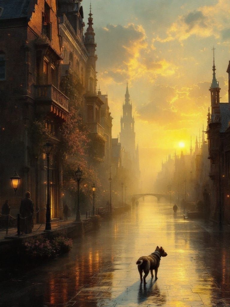 Golden Age Dog in the Sun