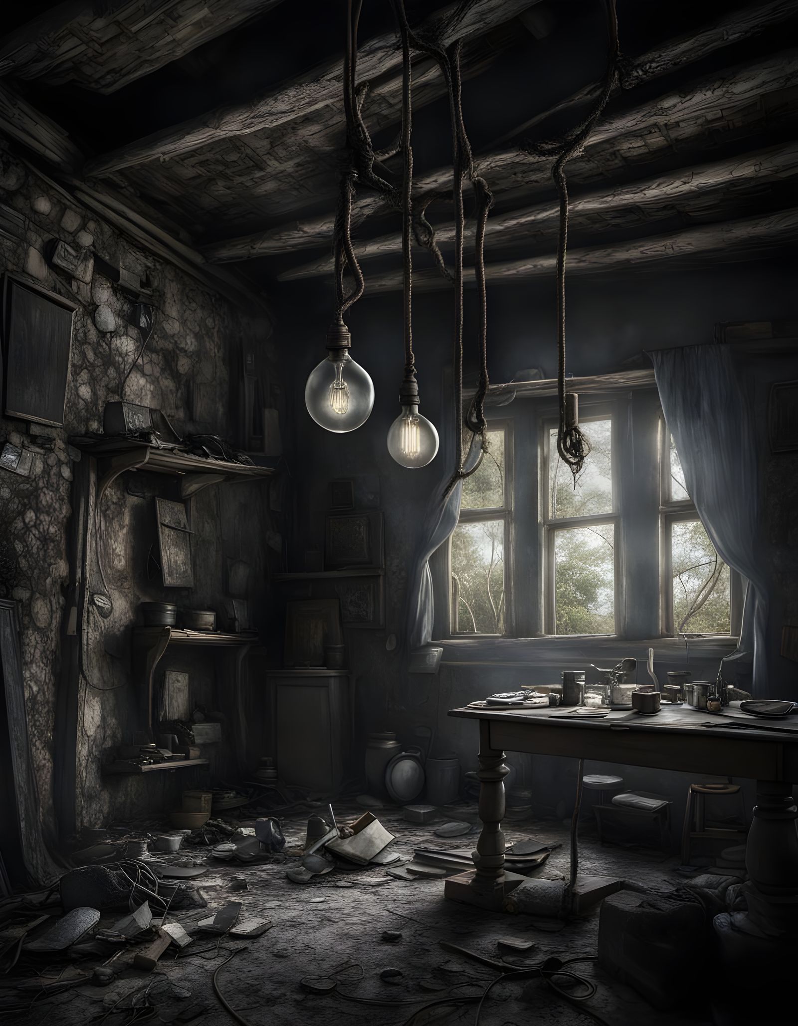 THE MESSY HUT WINDOW