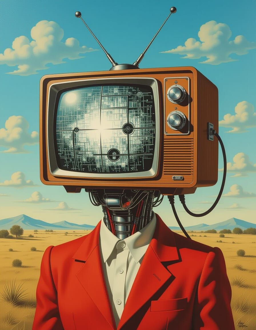 Surreal TV Humanoid by Salvador Dali Style
