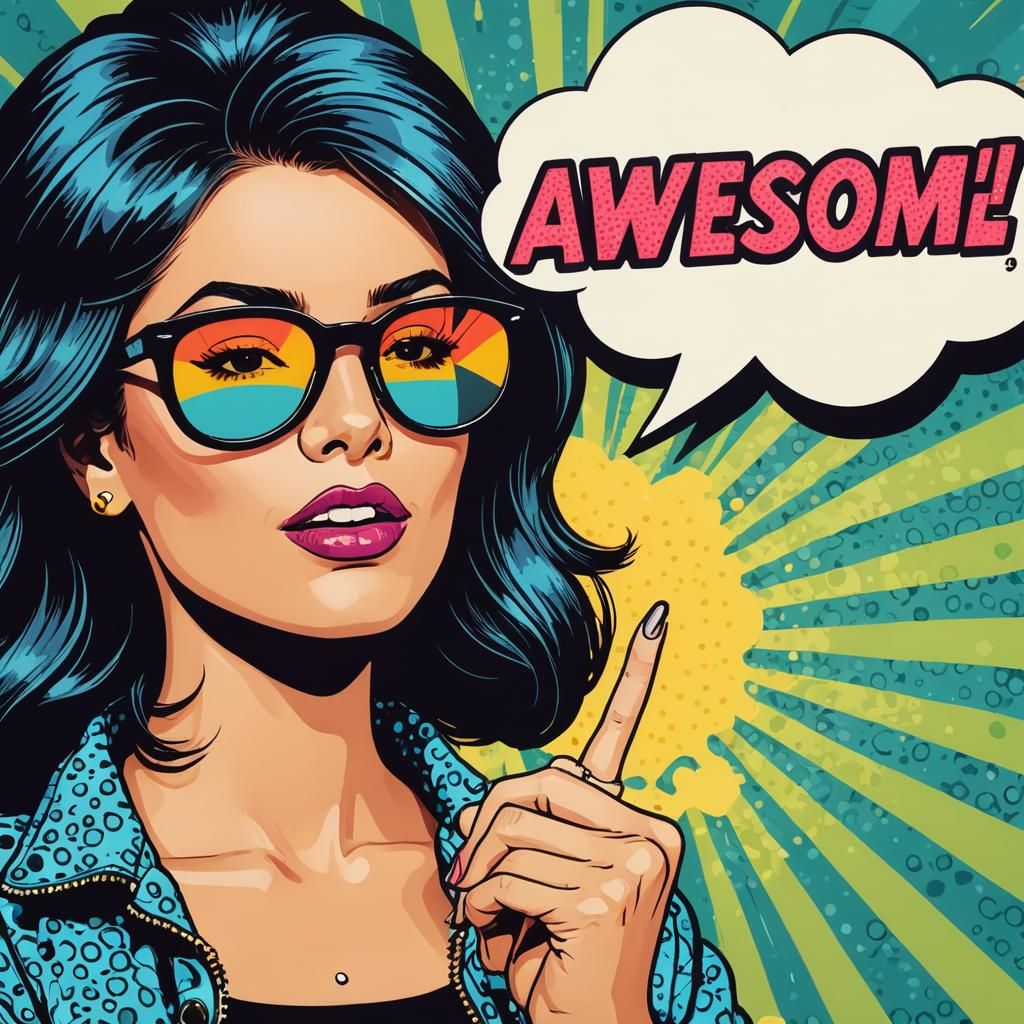 Pop Art Girl with Speech Bubble in Comic Style