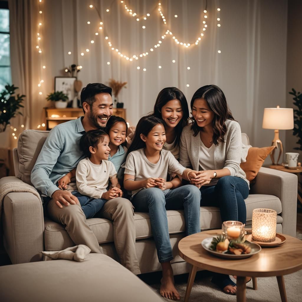 Family Relaxation in Newly Designed Living Room
