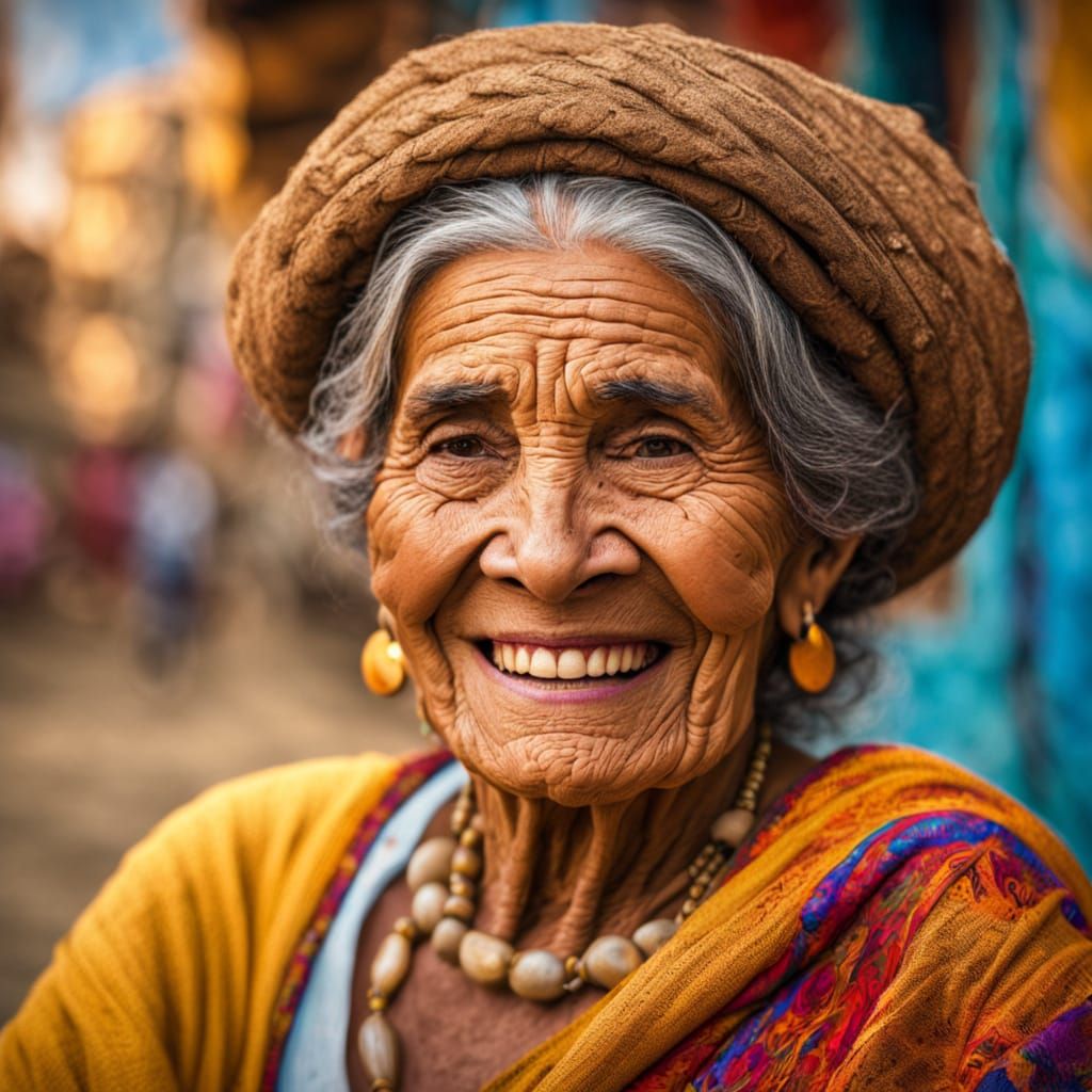 Colombian Woman Portrait in Vibrant Oil Painting