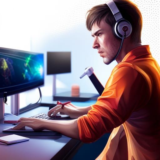 Hyperrealistic Esports Player Concept Art