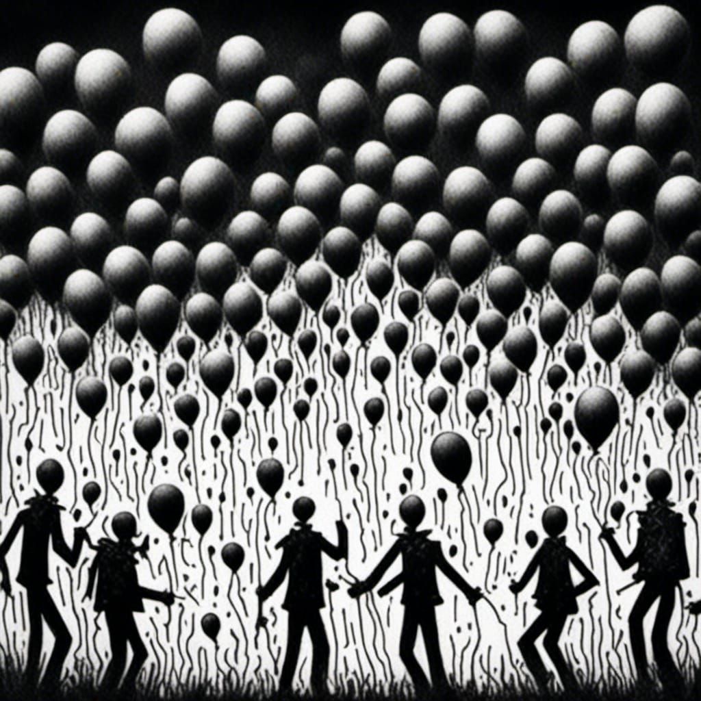 Death Metal Album Cover with Black Balloons