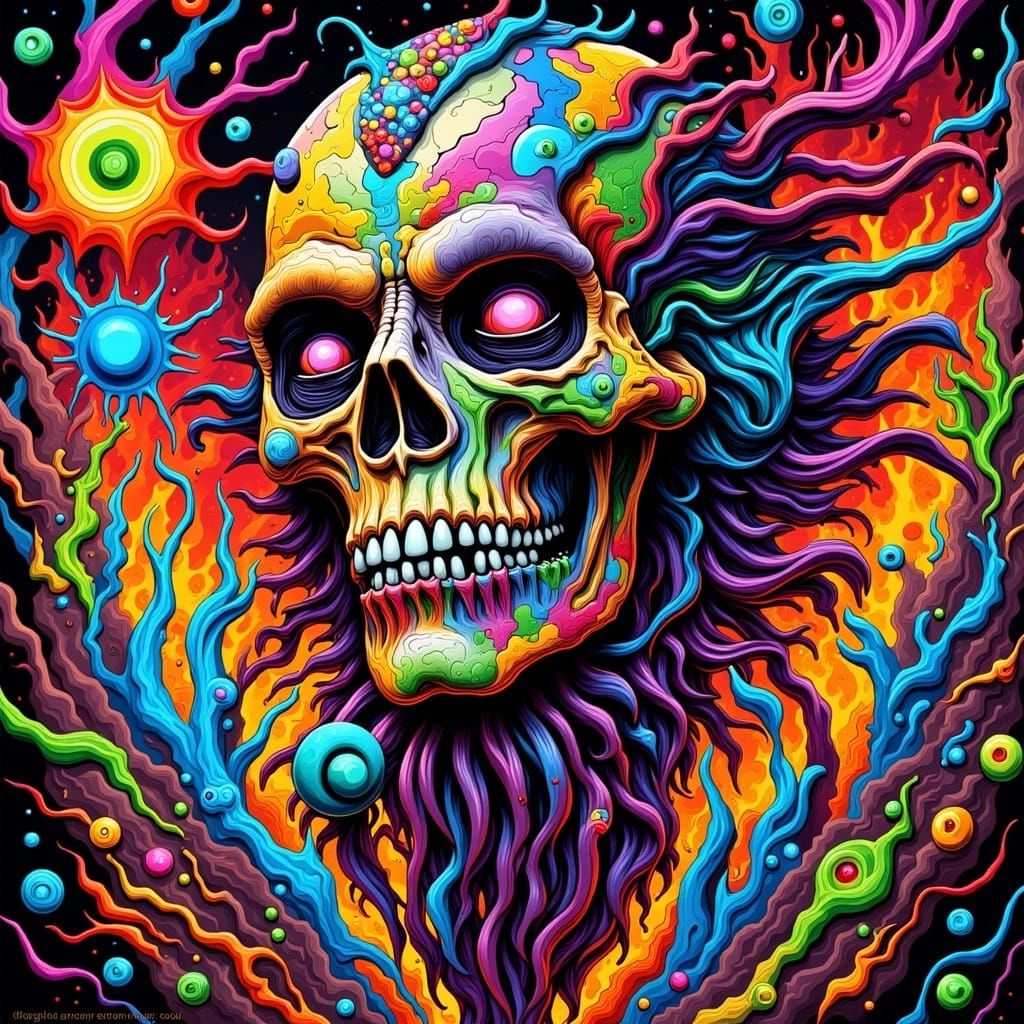 Psychedelic Mosaic: Beauty and the Beast in Vivid Colors