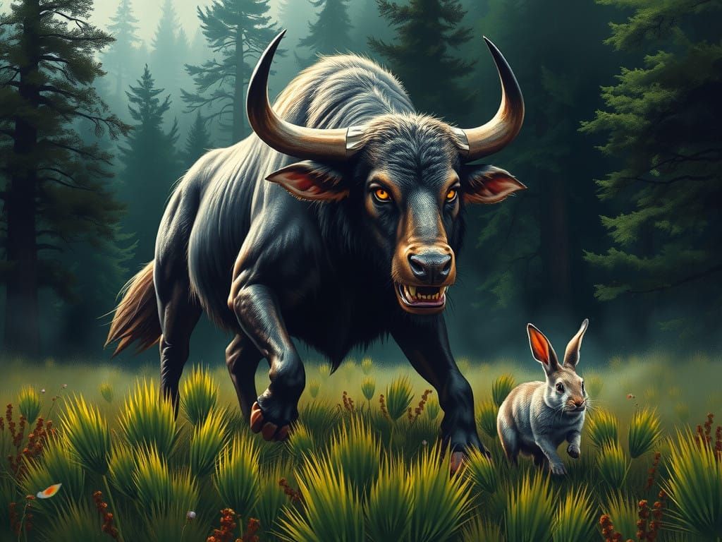 Muscled Beast of the Wild in Primal Stance