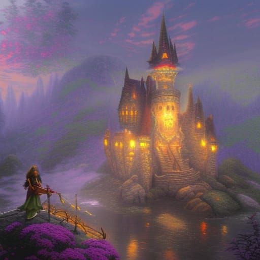 Dwarf Rogue Sneaking to Castle at Night