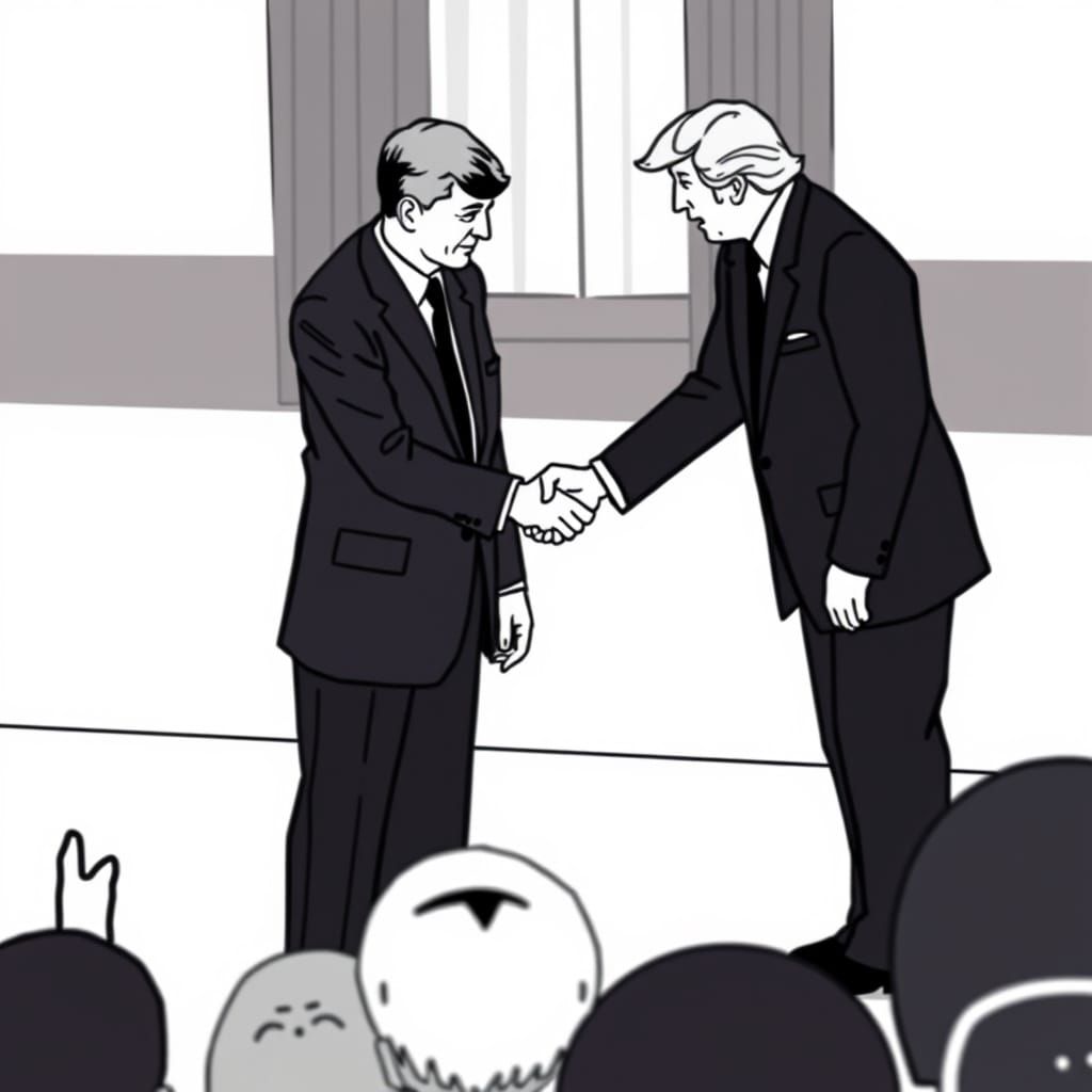 JFK Meets Donald Trump in a Historical Handshake