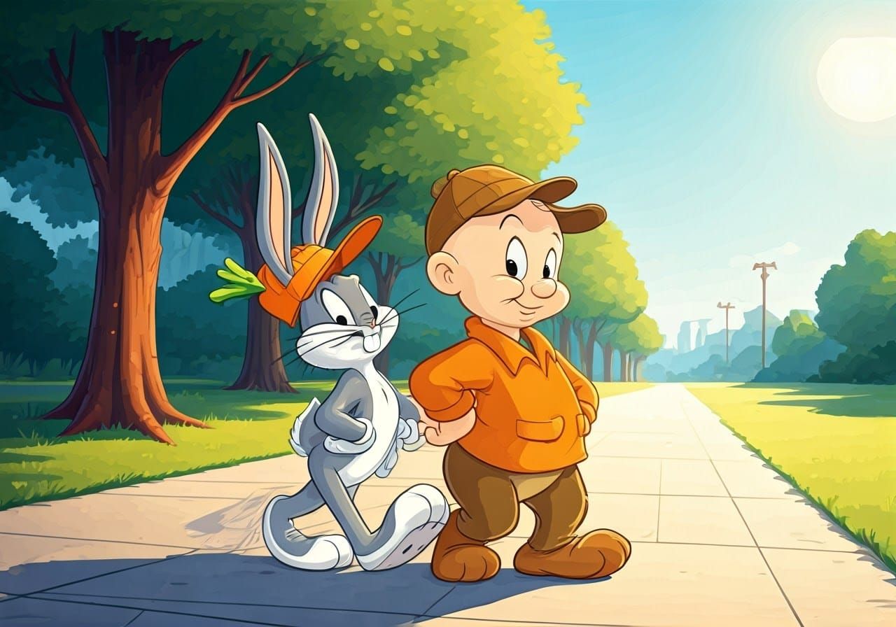 Bugs Bunny and Elmer Fudd Animation