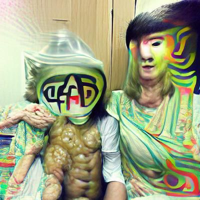Abstract Mummy with Psychedelic Colors
