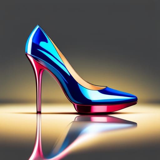 Supermodel on Runway: Glamorous High Heels in Matte Painting