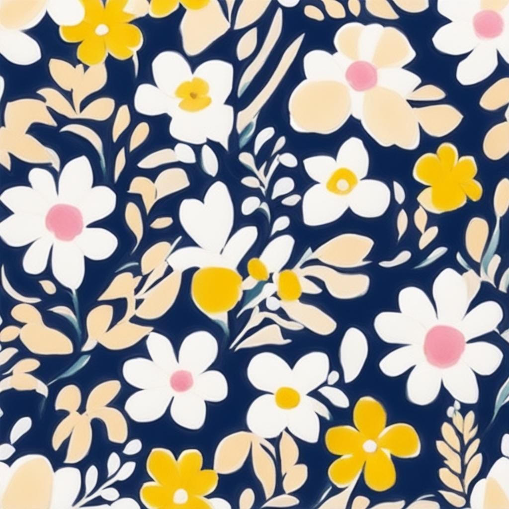 Matisse Inspired Floral Arrangement in Acrylic Style