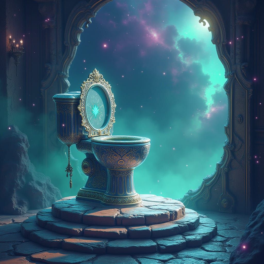Regal Toilet in Starry Nebula