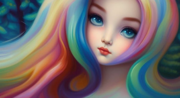 Majestic Rainbow World in Storybook Style