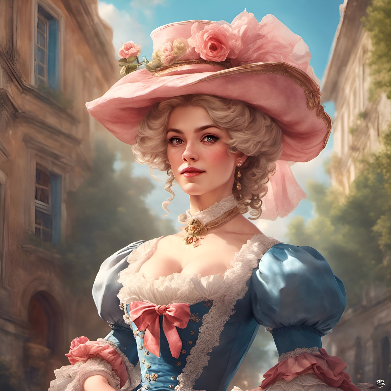 Mario as Marie Antoinette: Digital Art Portrait