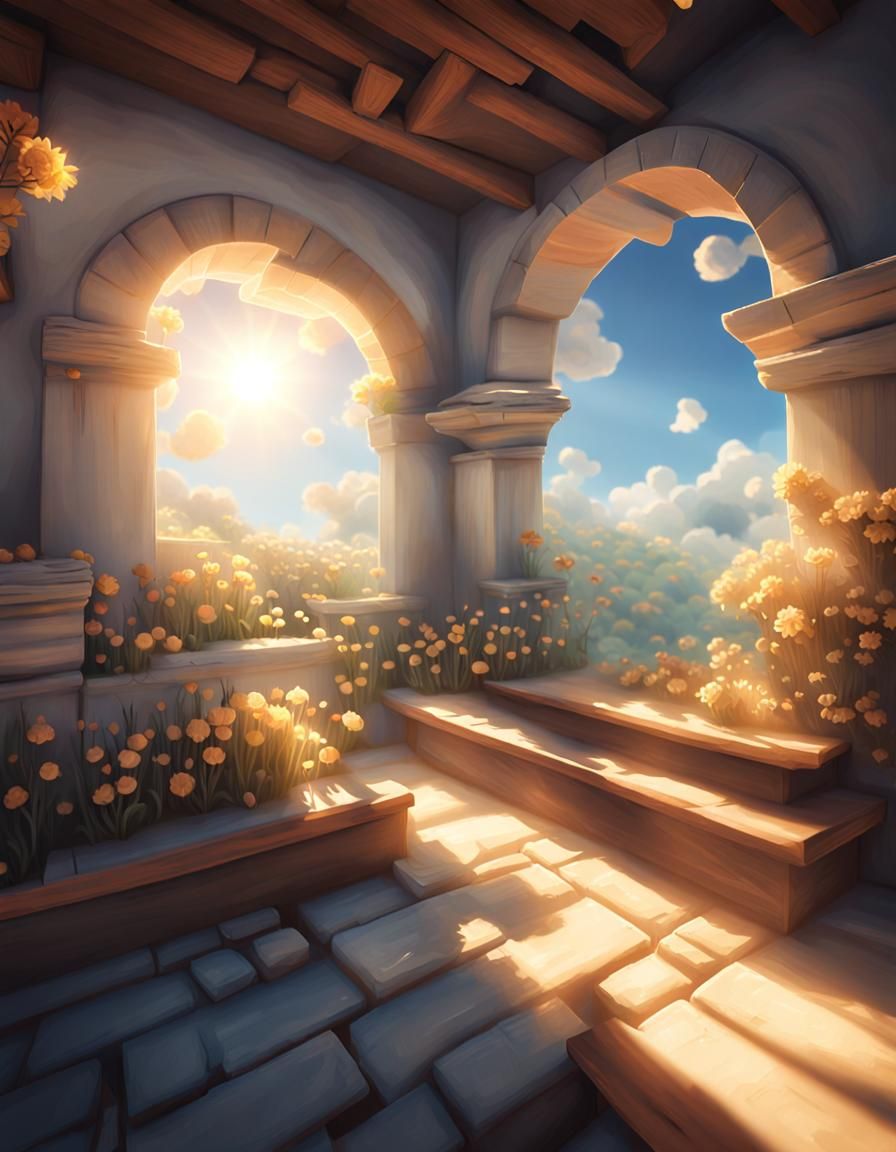 Heavenly Alignment: A Divine Vision in Soft Focus