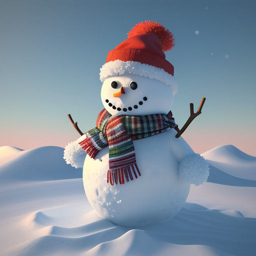 Vibrant Winter Wonderland Snowman