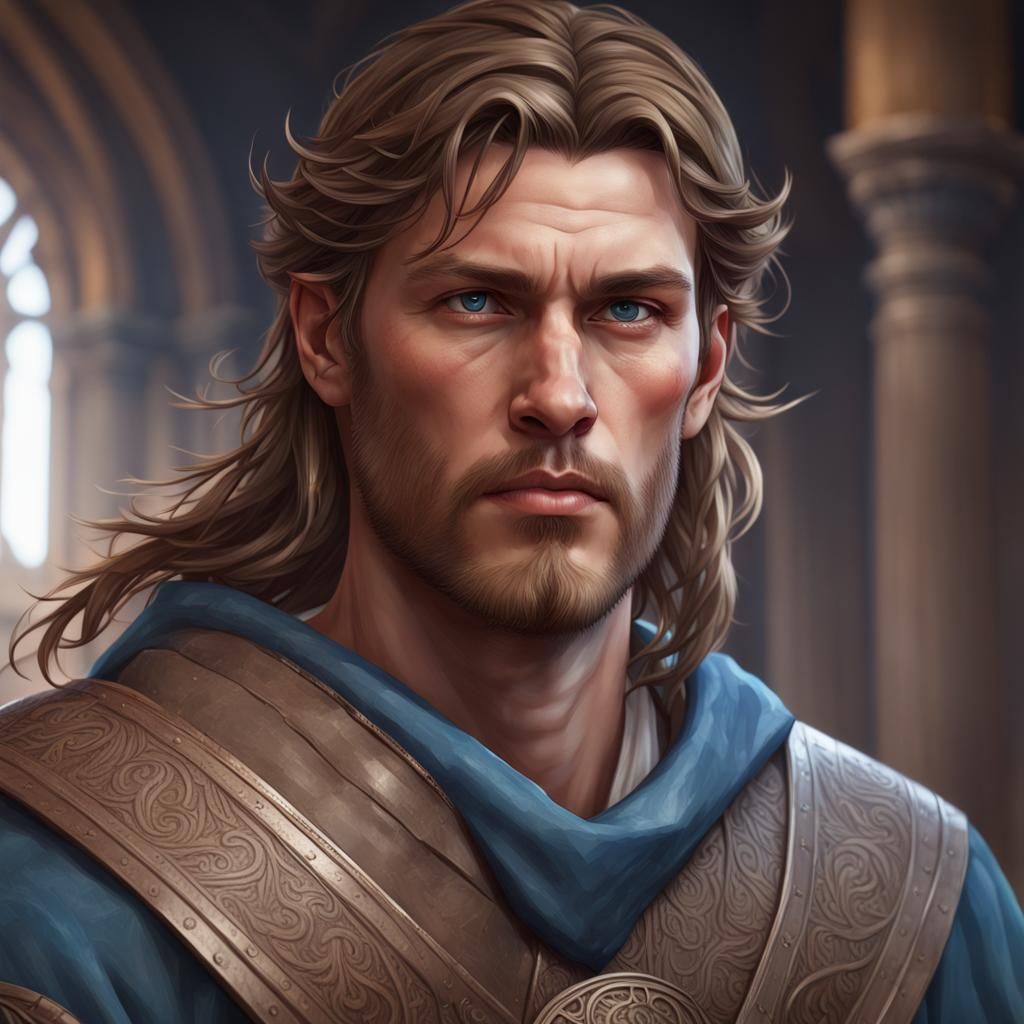 Viking King Portrait in Hyperdetailed Digital Art Style
