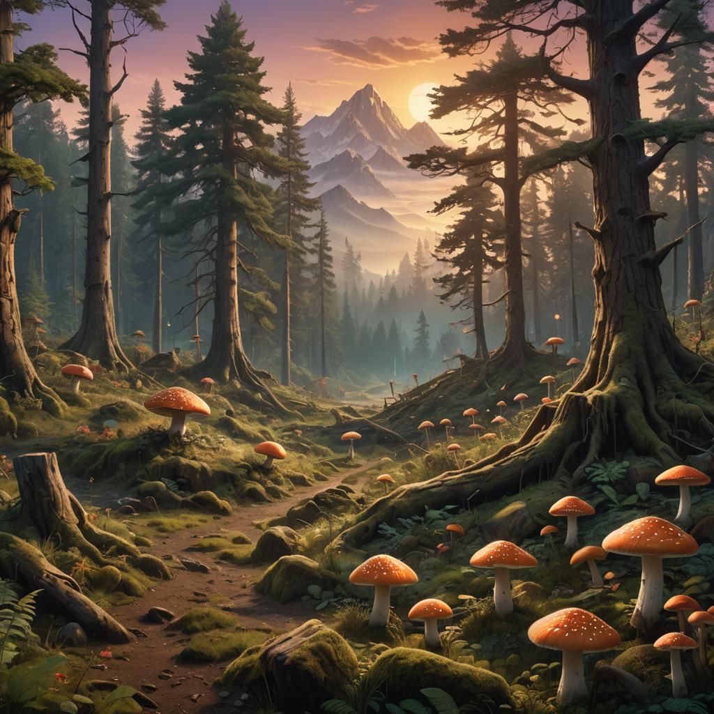 Luminescent Forest: A Matte Painting of Renewal