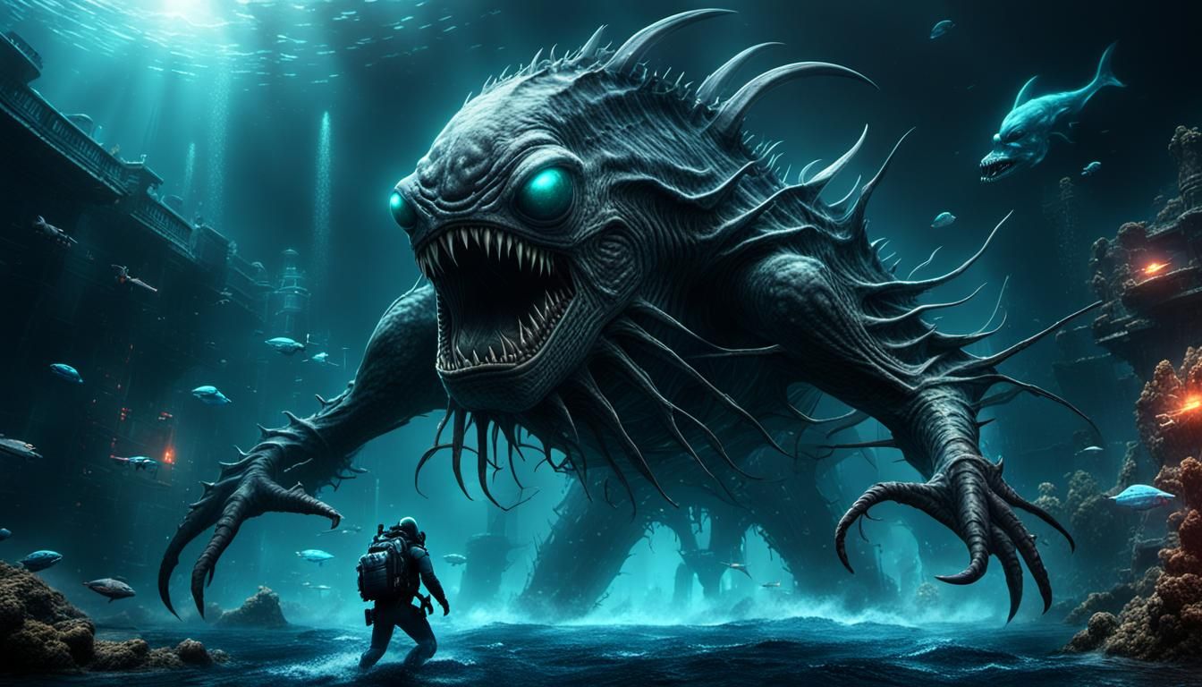 Alien Sea Monster Attack on Underwater City