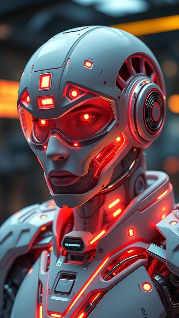 Futuristic Biometric Assault Mech in Animated Style