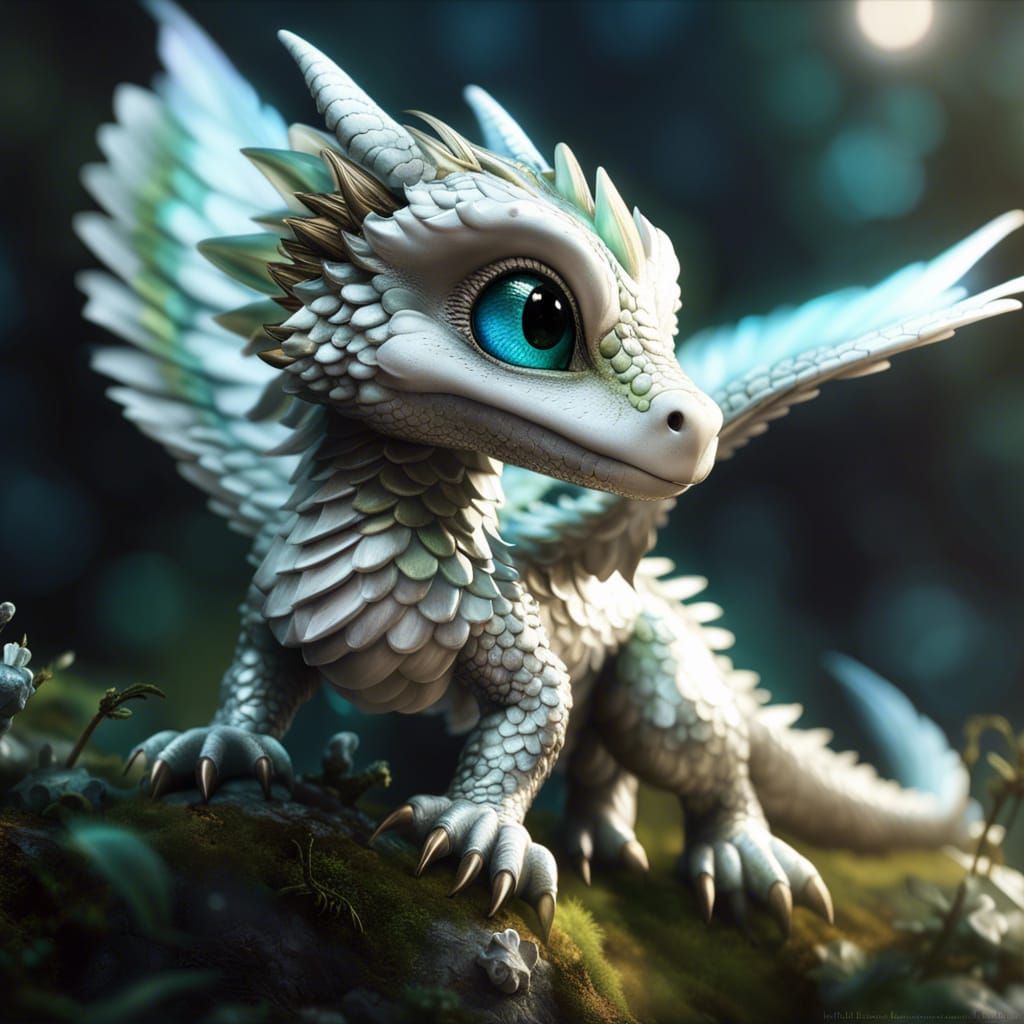 Adorable Dragon of Purity in Fantasycore Style