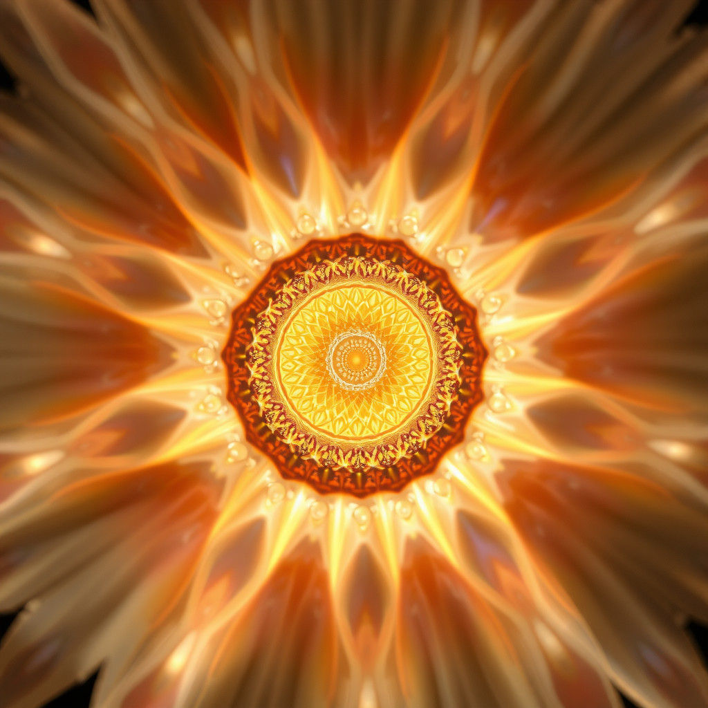 Luminous Light Sunflower: Sacred Geometry in Psychedelic Art