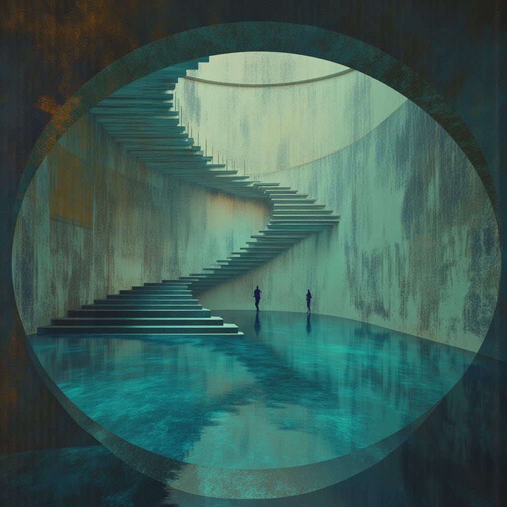 Ethereal Basement Pool with People