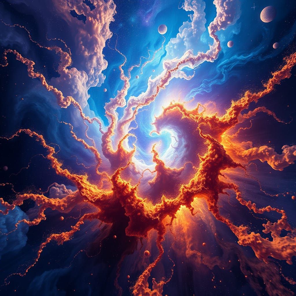 Spectacular Supernova Explosion in Digital Art Style