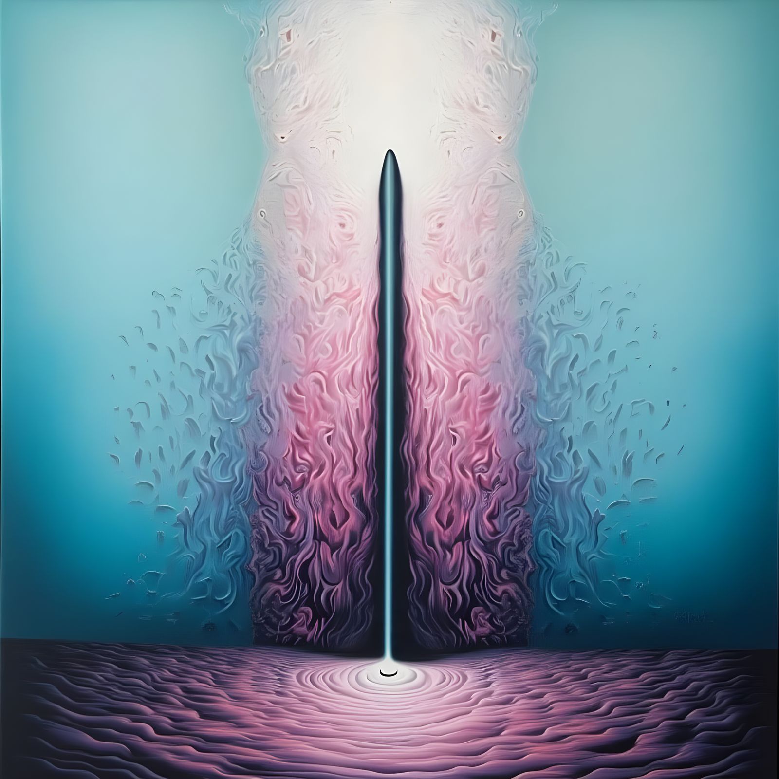 Ethereal Vertical Form in Abstract Impressionistic Style