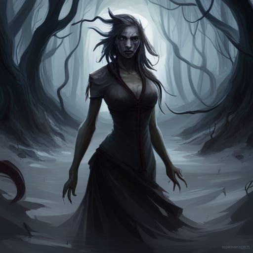 Dark Fantasy Ghoul in a Disgusting Swamp