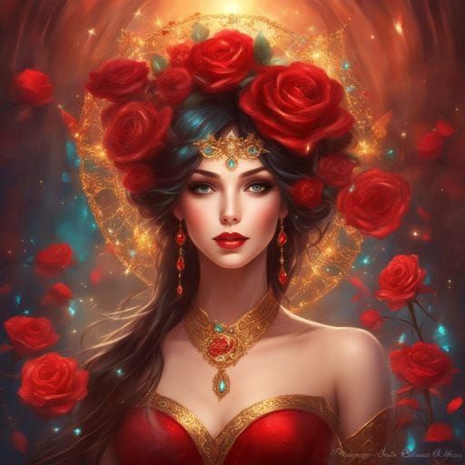 Beautiful Dark-Haired Woman in Lingerie: Digital Art